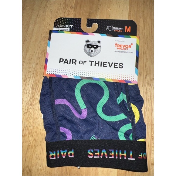 Pair of Thieves Men's Super Fit Mesh Magic Boxer Brief Trevor Project Pride MD - Picture 1 of 5